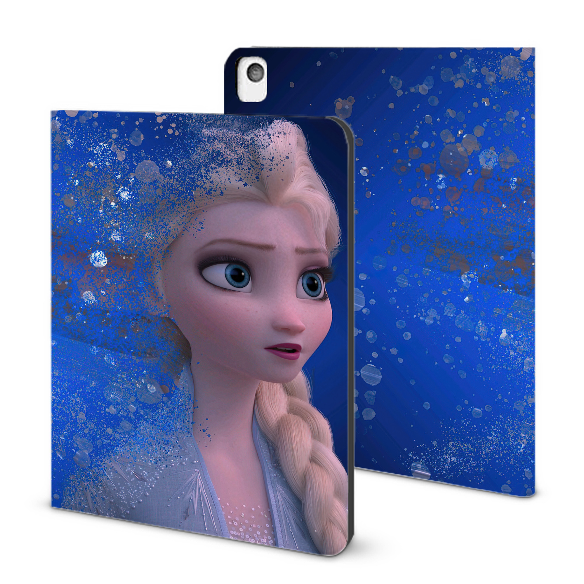（画像用） アナと雪の女王 アンナ エルサ Frozen Anna Elsa IPadケース ペンホルダー付き ブックスタイルデザイン